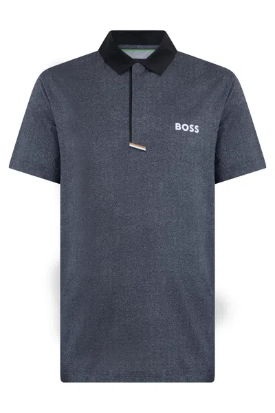 Hugo Boss Boss Soft Breathable Short-sleeve Polo With Discreet Chest Logo In Blue