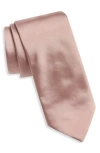 Hugo Boss Boss Solid Silk Blend Tie In Pink