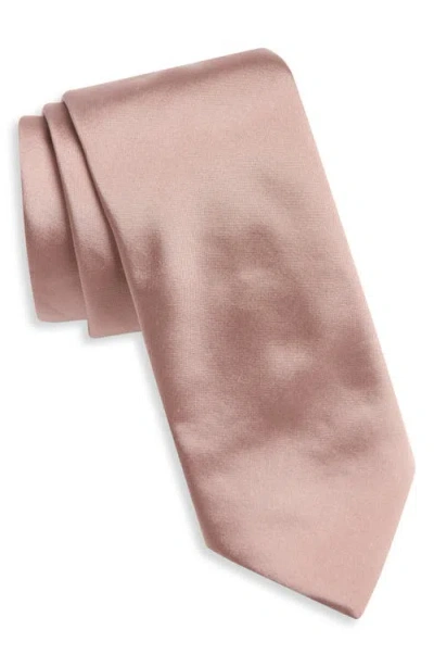 Hugo Boss Boss Solid Silk Blend Tie In Pink