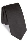 Hugo Boss Boss Solid Silk Tie In Gray
