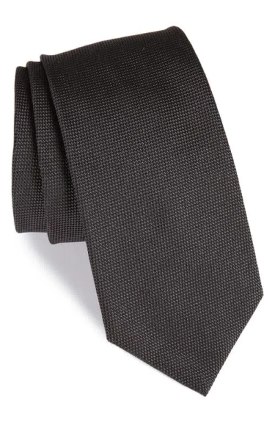 Hugo Boss Boss Solid Silk Tie In Gray