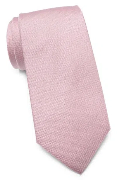 Hugo Boss Boss Solid Silk Tie In Pink