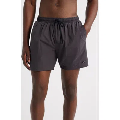 Hugo Boss Boss Solid Stretch Swim Trunks In Gray