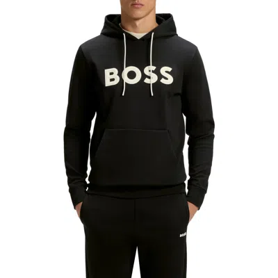 Hugo Boss Boss Soody Zone Logo Hoodie In Black