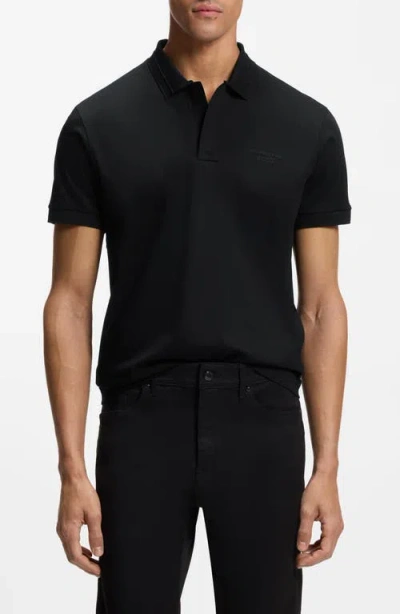 Hugo Boss Boss Spirit Cotton Polo In Black