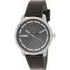 Hugo Boss Boss Stamp Leather Strap Watch, 42mm In Black