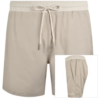 Hugo Boss Boss Starfish Swim Shorts Beige In Brown