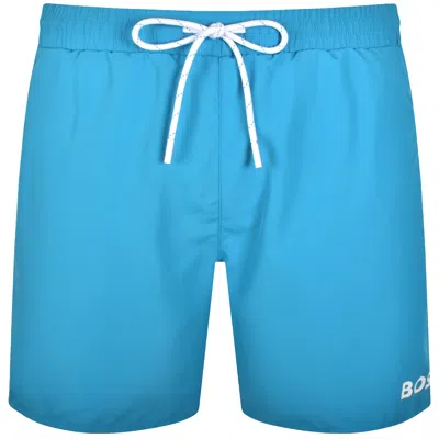 Hugo Boss Boss Starfish Swim Shorts Turquoise In Blue