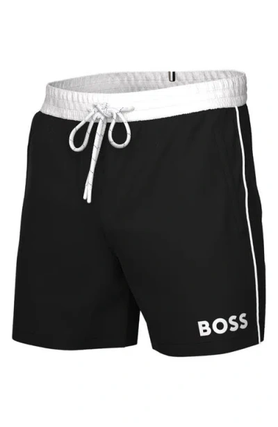 Hugo Boss Boss Starfish Swim Trunks In Black