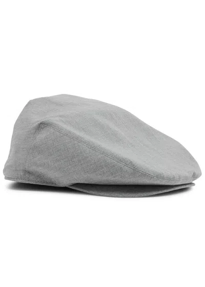 Hugo Boss Boss Steffan Woven Flat Cap In Grey