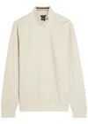 Hugo Boss Boss Stimmann Half-zip Cotton-blend Sweatshirt In Metallic