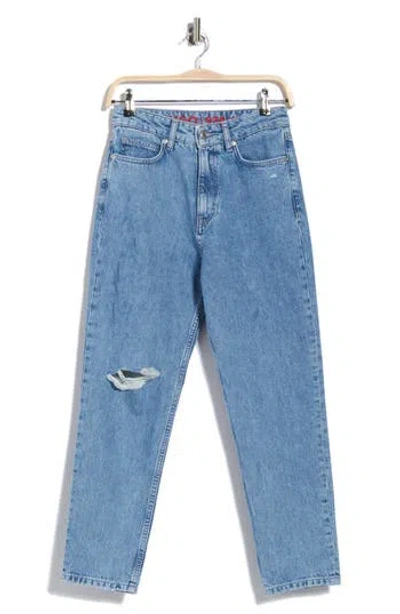 Hugo Boss Boss Straight Leg Jeans In Bright Blue