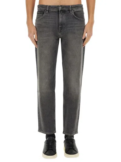 Hugo Boss Boss Straight Leg Jeans In Grey