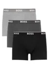 Hugo Boss Boss Stretch-cotton Boxer Briefs In Grey