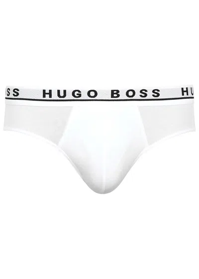 Hugo Boss Boss Stretch-cotton Boxer Briefs In White
