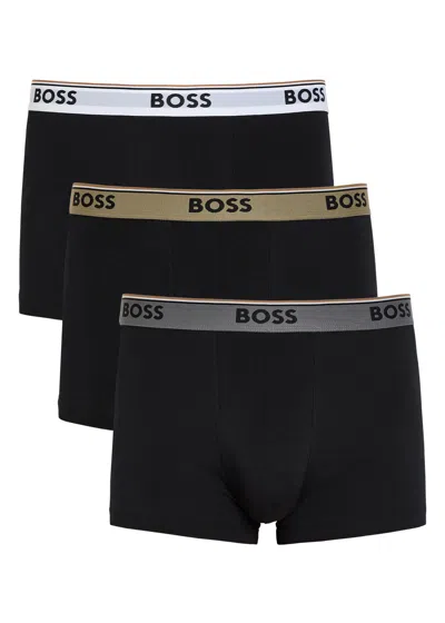 Hugo Boss Boss Stretch-cotton Boxer Trunks In Black