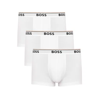 Hugo Boss Boss Stretch-cotton Boxer Trunks In White