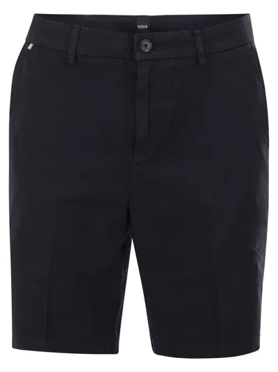 Hugo Boss Boss Stretch Cotton Chino Shorts In Modern Regular Fit In Black