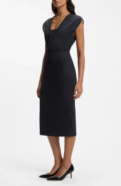 Hugo Boss Boss Stretch Knit Dress In Black