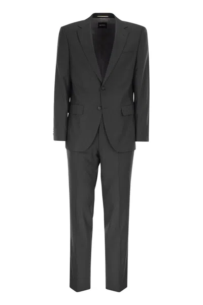 Hugo Boss Boss Stretch Virgin Wool Blend Suit In Black