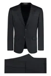 Hugo Boss Helward/genius Slim Fit Solid Three Piece Wool Suit In Black