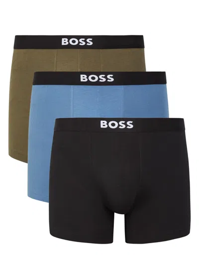 Hugo Boss Boss Stretch-cotton Boxer Briefs In Black