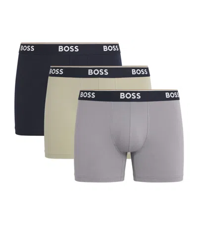 Hugo Boss Boss Stretch-cotton Power Briefs In Multi