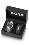 Hugo Boss Boss Strike Bracelet Watch & Leather Bracelet Set, 41mm In Multi