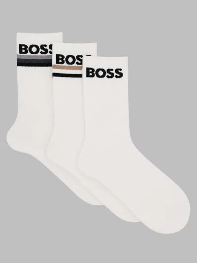 Hugo Boss Boss Striped Crew Socks 3-pack In Multicolour