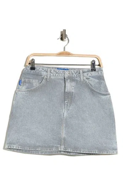 Hugo Boss Boss Striped Denim Miniskirt In Blue