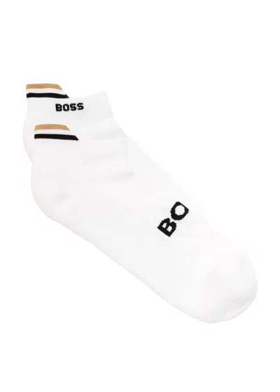 Hugo Boss Boss Striped-intarsia Cotton-blend Trainer Socks