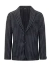 Hugo Boss Boss Striped Jacket With Revers Classic Boss In Blue