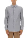 Hugo Boss Boss Camel Classic Striped Button-down Boss Shirt In Blue