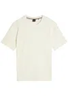 Hugo Boss Mens Light Beige Waffle Crewneck Cotton-blend T-shirt In Neutral