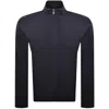 Hugo Boss Boss Structure Quarter Zip Sweatshirt Navy In Black