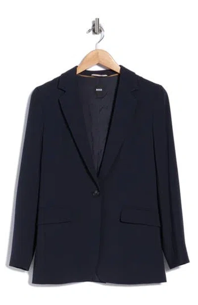 Hugo Boss Boss Structured Blazer In Blue