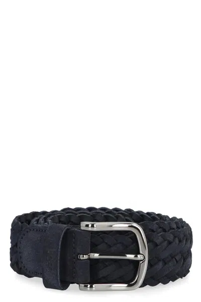 Hugo Boss Boss Suede Belt In Blue
