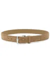 Hugo Boss Logo-engraved Suede Belt In Green