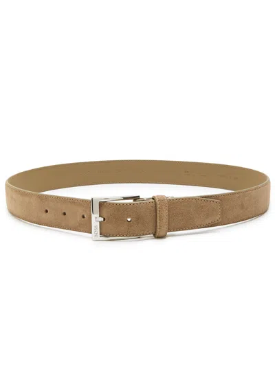 Hugo Boss Boss Suede Belt In Sand