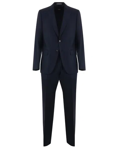 Hugo Boss Boss Suit In Light Stretch Technical Fabric In Blue