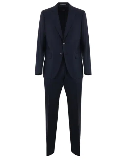 Hugo Boss Boss Suit In Light Stretch Technical Fabric In Blue