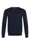 Hugo Boss Interlock-cotton Sweatshirt With Logo Detail And Crew Neckline In Dark Blue
