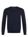 Hugo Boss Interlock-cotton Sweatshirt With Logo Detail And Crew Neckline In Blue