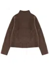 Hugo Boss Funnel Neck Sweater In Brown