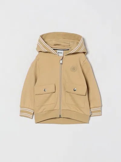 Hugo Boss Babies' Boss Sweater Kids Color Beige In Brown