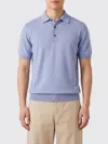 Hugo Boss Light Blue Solid Shirt Collar Polo In Blue