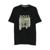 Hugo Boss Logo-print Graphic T-shirt In Black