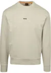 Shop Hugo Boss Boss Sweatshirt Wesmallcrew In Beige