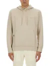Hugo Boss Logo Hooded Sweatshirt Drawstring In Neutral
