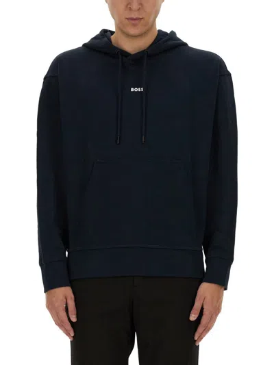 Hugo Boss Boss Sweatshirt With Logo In Blue